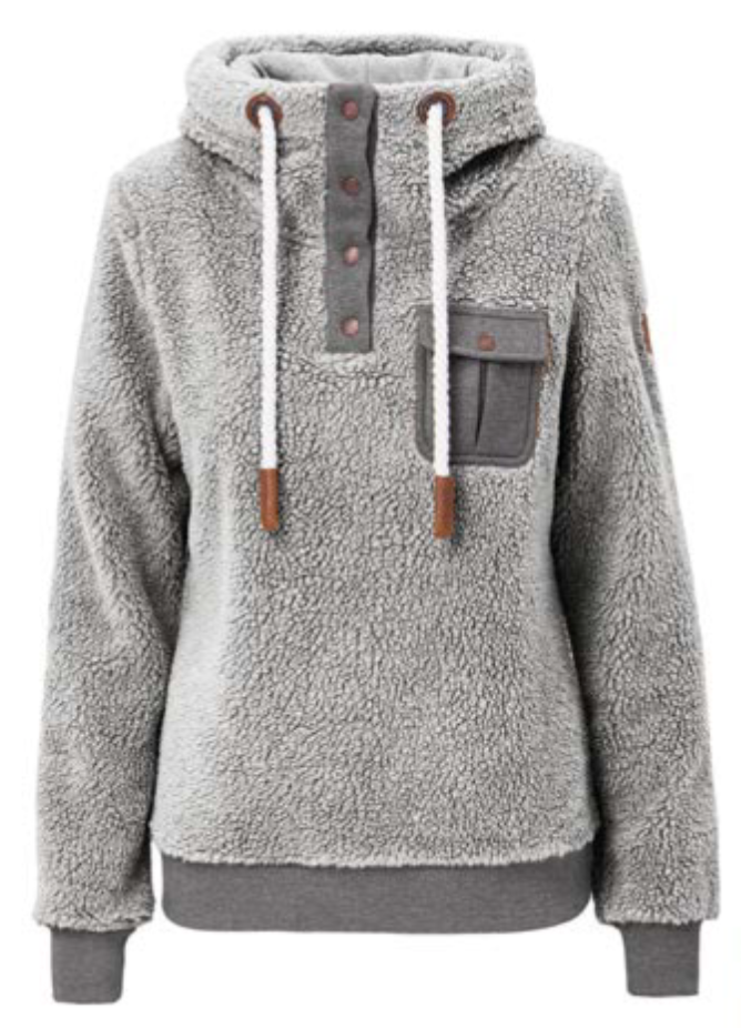 FAY SHERPA FLEECE - DARK HEATHER GREY